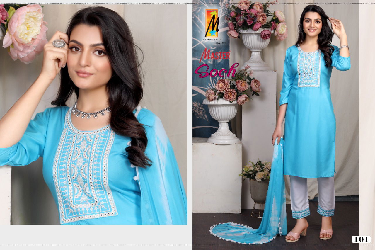 Master Soch Fancy Ethnic Wear Wholesale Readymade Suit Catalog
